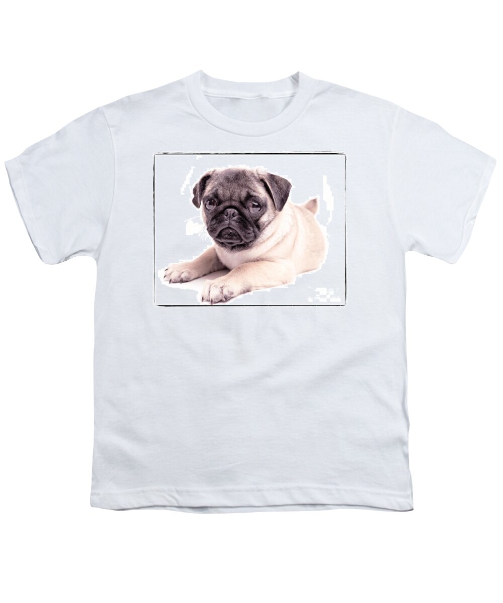 Pug Youth T-Shirt featuring the photograph Miss You by Edward Fielding