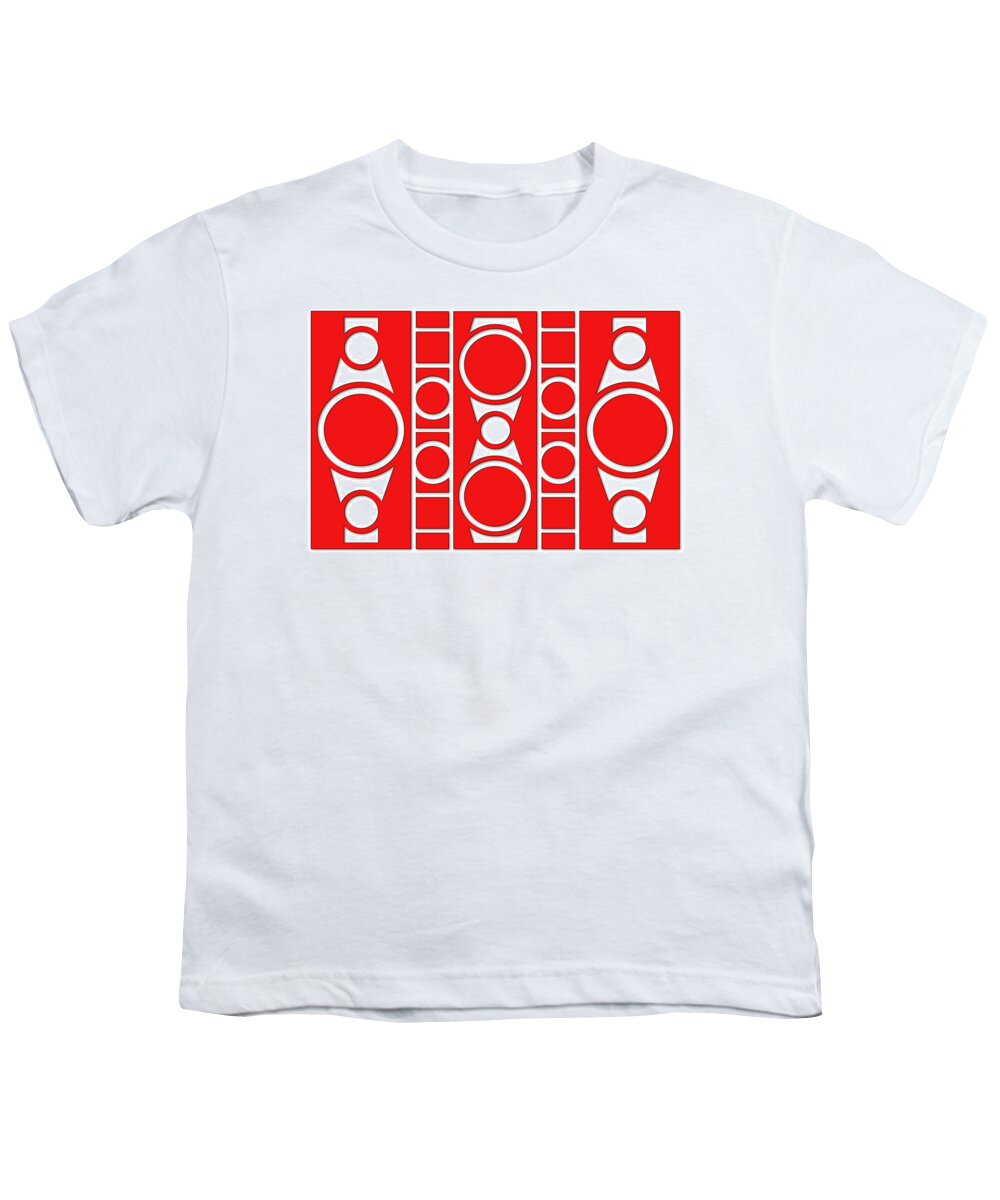 Abstract Youth T-Shirt featuring the digital art Modern Design in Red 1 by Mike McGlothlen