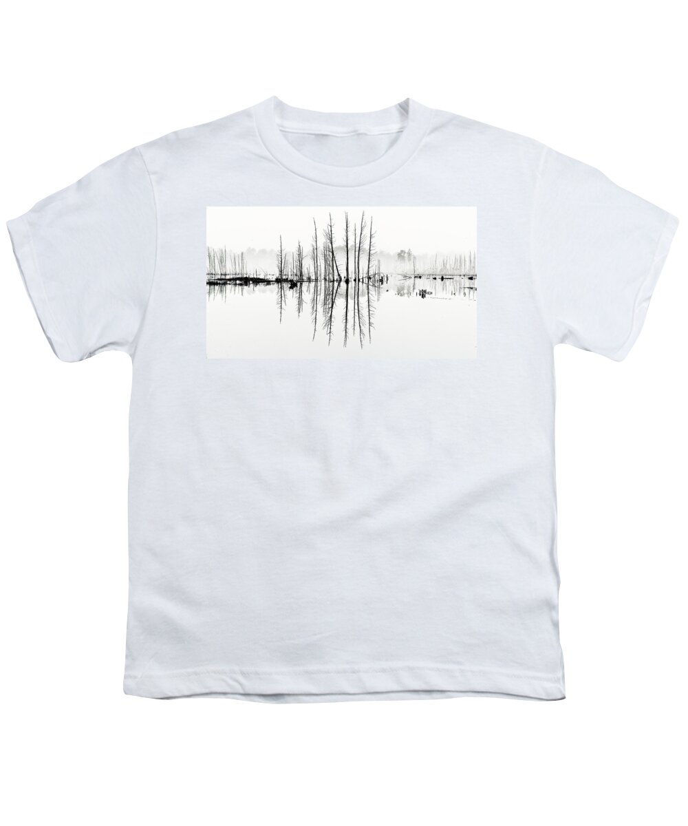 Cedar Youth T-Shirt featuring the photograph Morning Mystery Pine Lands by Louis Dallara