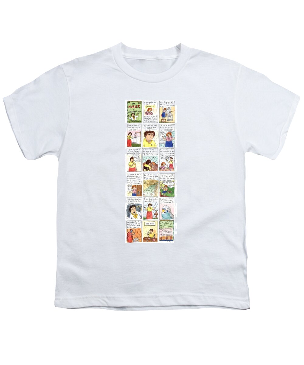 Pets Youth T-Shirt featuring the drawing Murder In Apartment 6-k by Roz Chast