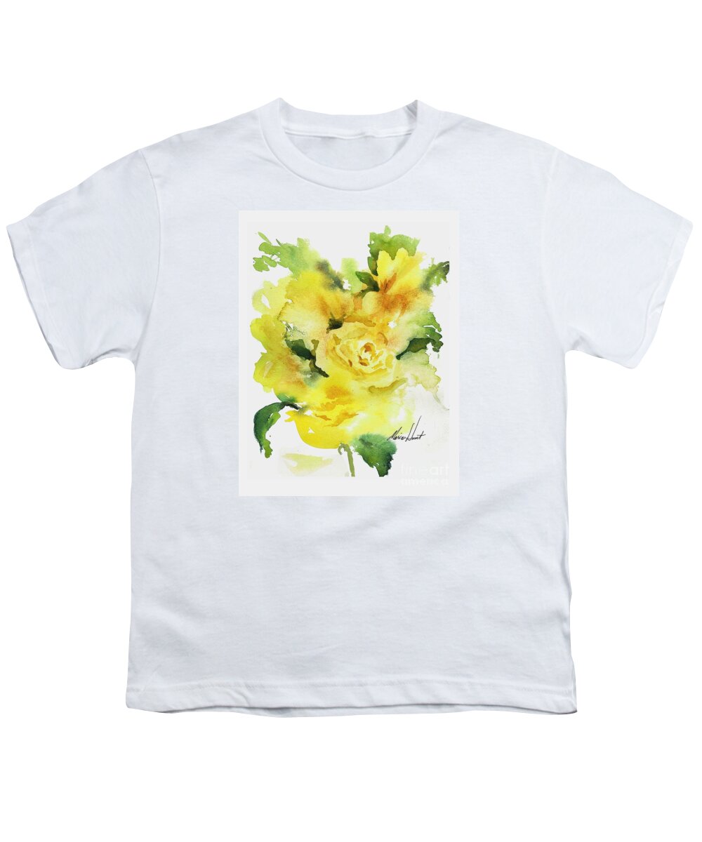 Contemporary Floral Youth T-Shirt featuring the painting Natural Grace  by Maria Hunt
