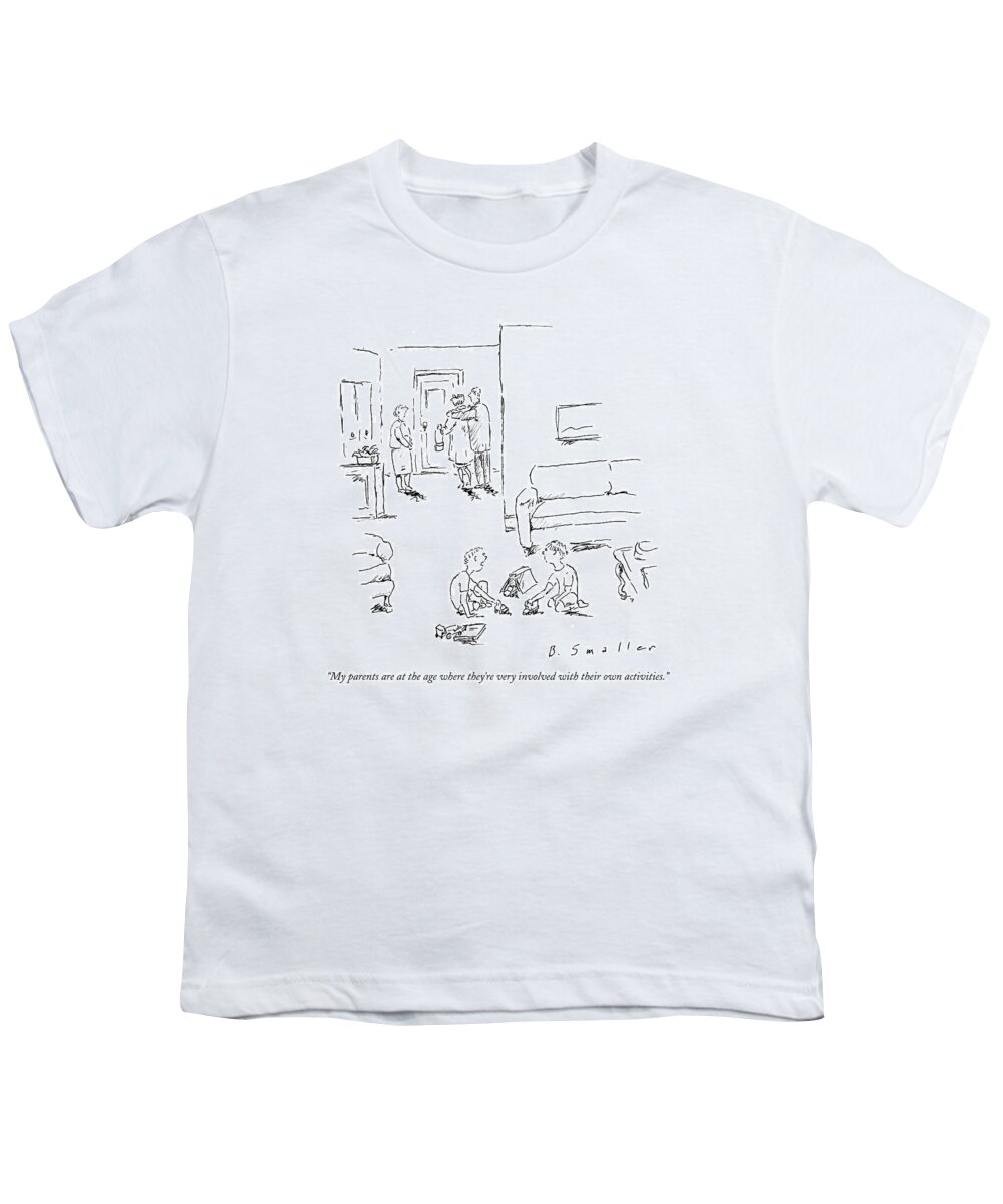 Babies - Baby-sitters Youth T-Shirt featuring the drawing My Parents Are At The Age Where They're by Barbara Smaller
