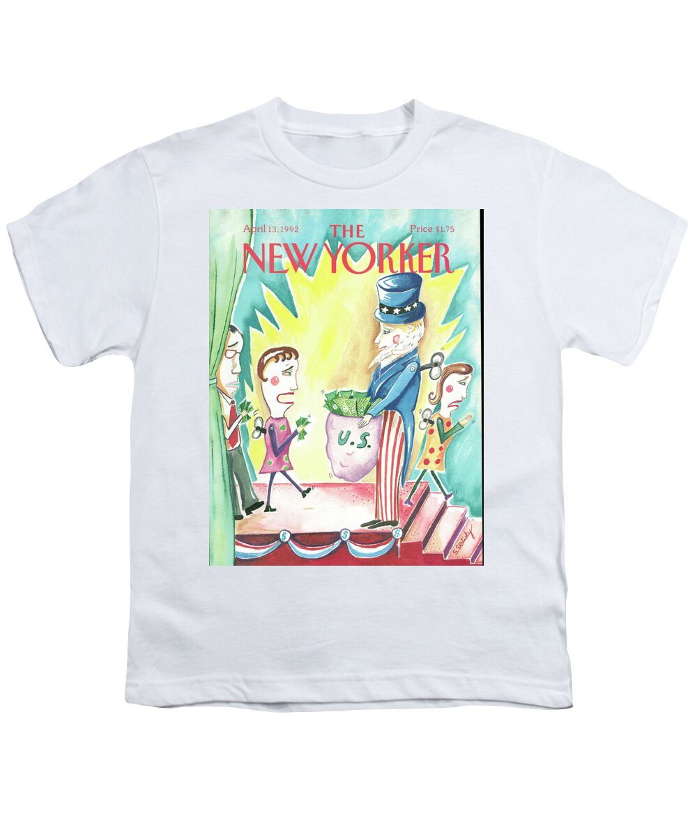 Business Youth T-Shirt featuring the painting New Yorker April 13th, 1992 by Stephanie Skalisky