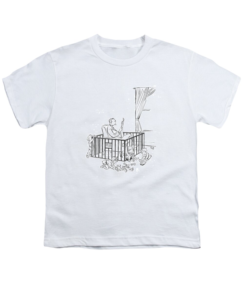 110331 Cro Carl Rose Youth T-Shirt featuring the drawing New Yorker April 20th, 1940 by Carl Rose