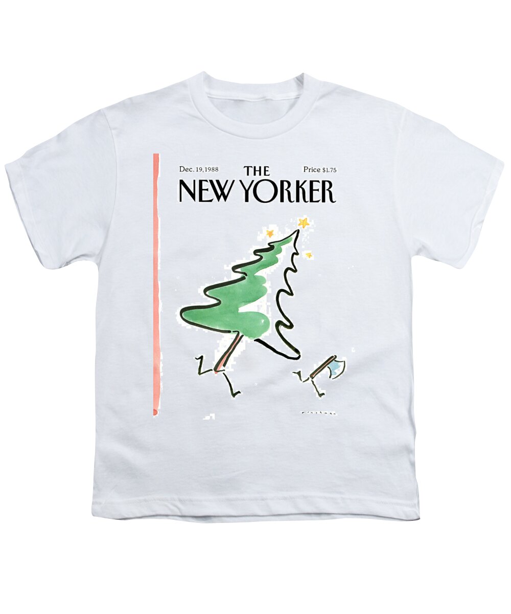 Holidays Youth T-Shirt featuring the painting New Yorker December 19th, 1988 by RO Blechman