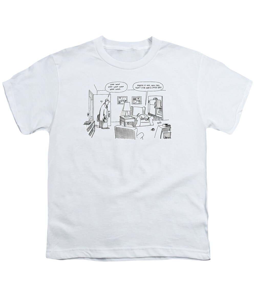 Animals Youth T-Shirt featuring the drawing New Yorker January 20th, 1992 by Jack Ziegler