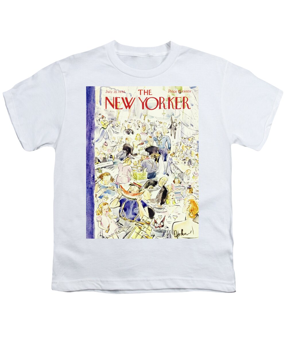 Food Youth T-Shirt featuring the painting New Yorker July 20 1940 by Perry Barlow