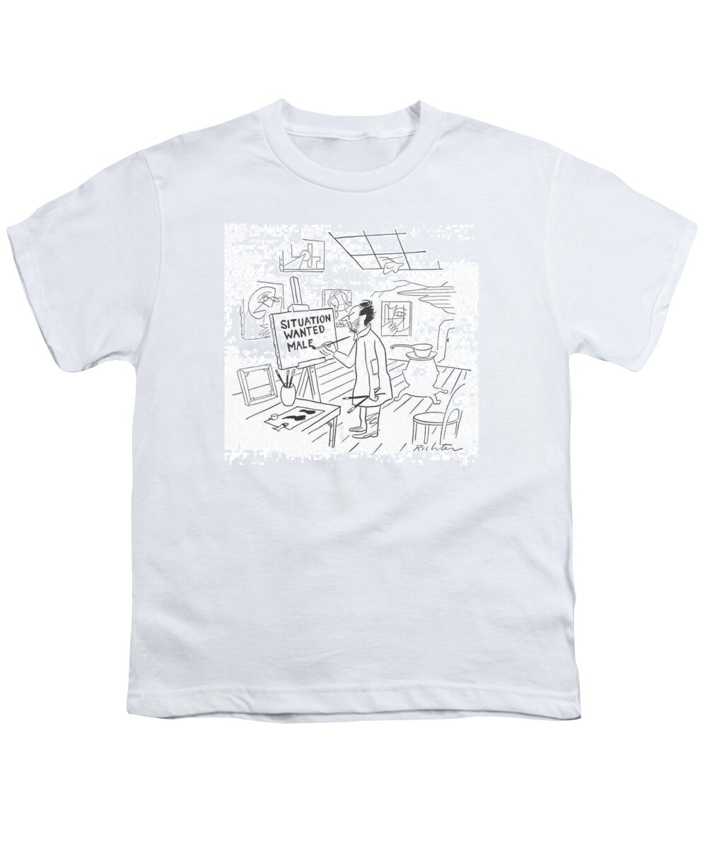 112739 Mri Mischa Richter Youth T-Shirt featuring the drawing New Yorker July 3rd, 1943 by Mischa Richter