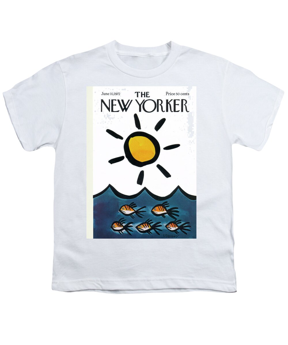 Donald Reilly Youth T-Shirt featuring the painting New Yorker June 10th, 1972 by Donald Reilly