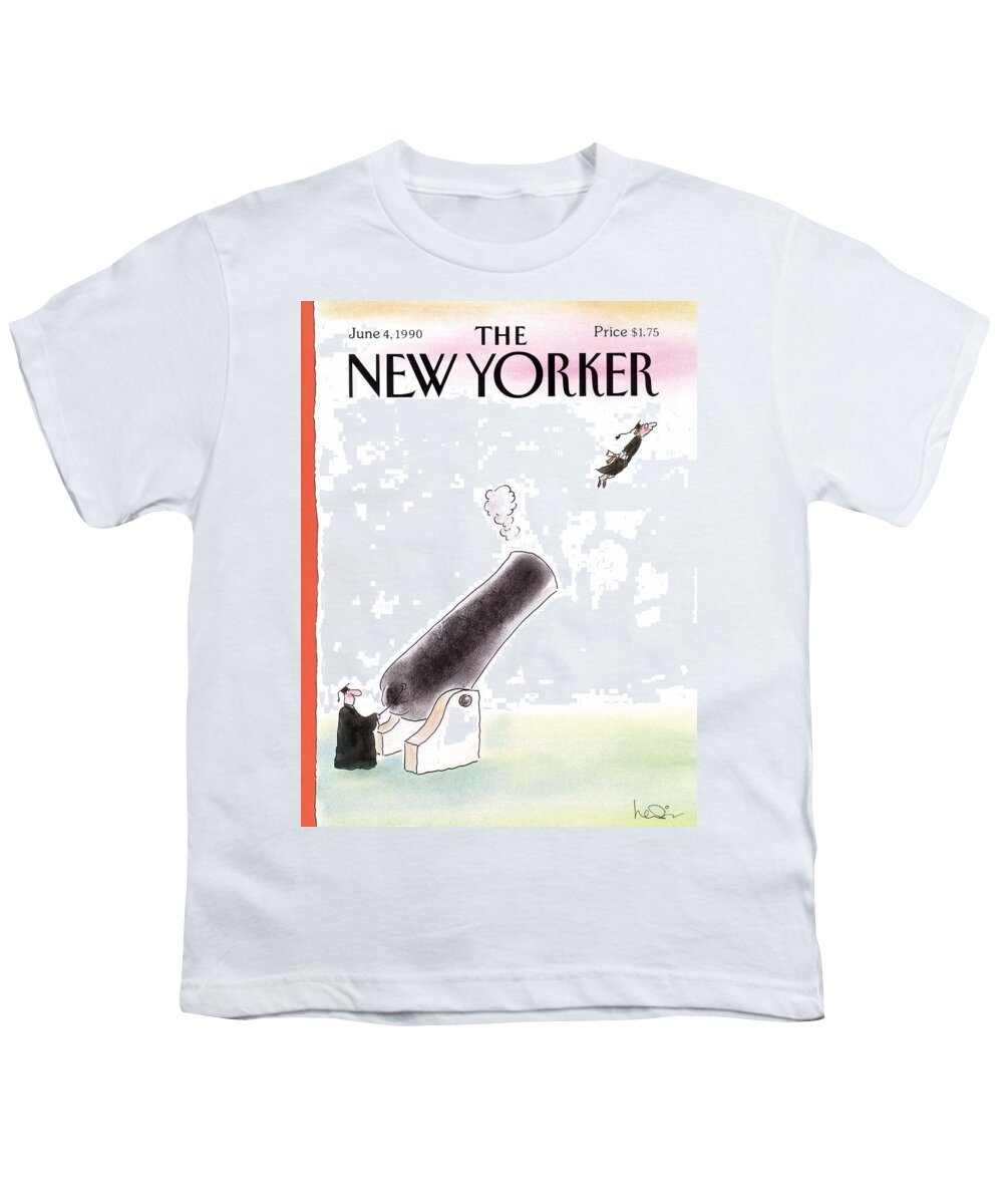 Age Youth T-Shirt featuring the painting New Yorker June 4th, 1990 by Arnie Levin
