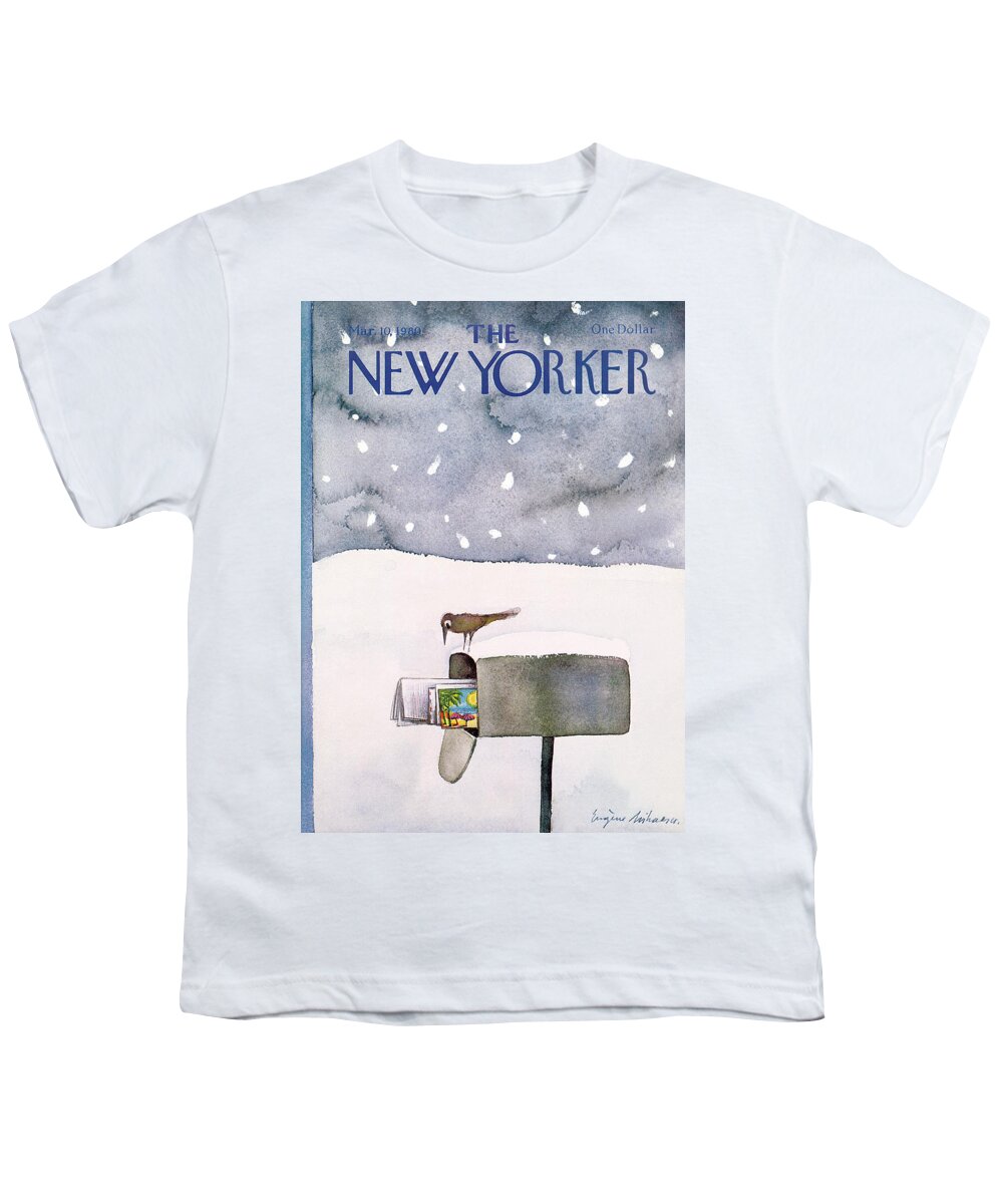 Season Youth T-Shirt featuring the painting New Yorker March 10th, 1980 by Eugene Mihaesco