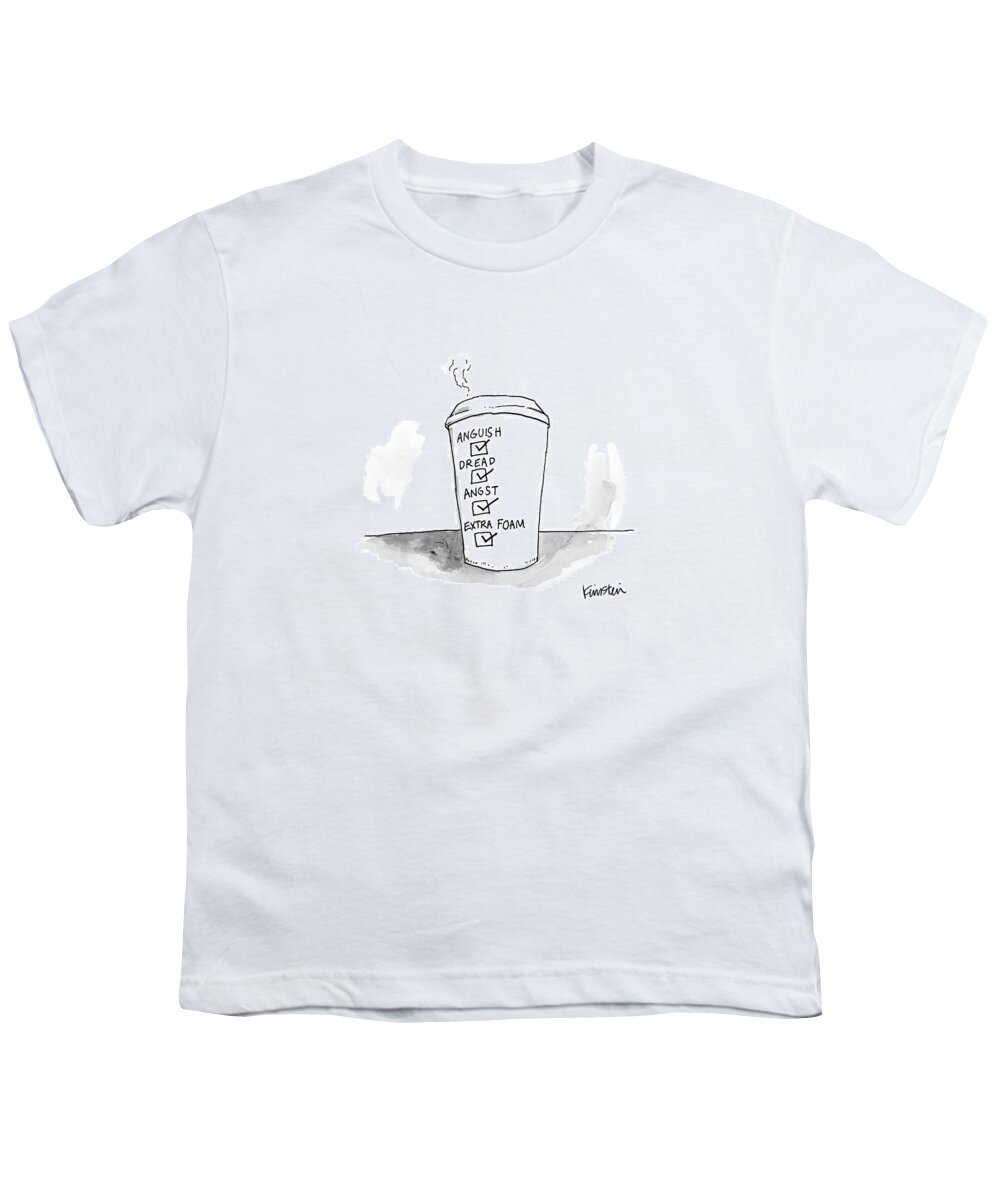 Coffee Youth T-Shirt featuring the drawing New Yorker March 13th, 2017 by Ken Krimstein