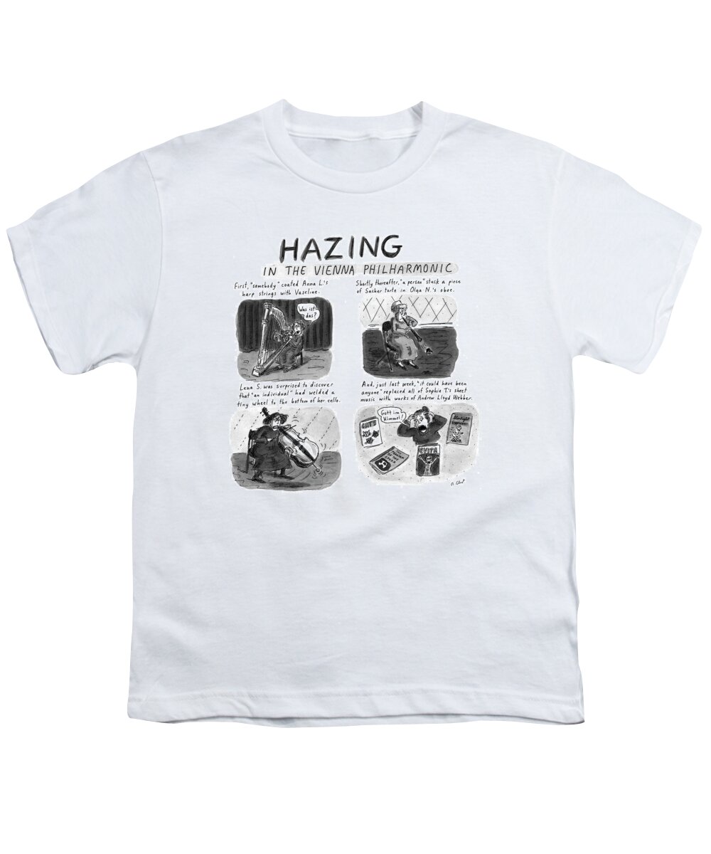 Entertainment Youth T-Shirt featuring the drawing New Yorker March 24th, 1997 by Roz Chast