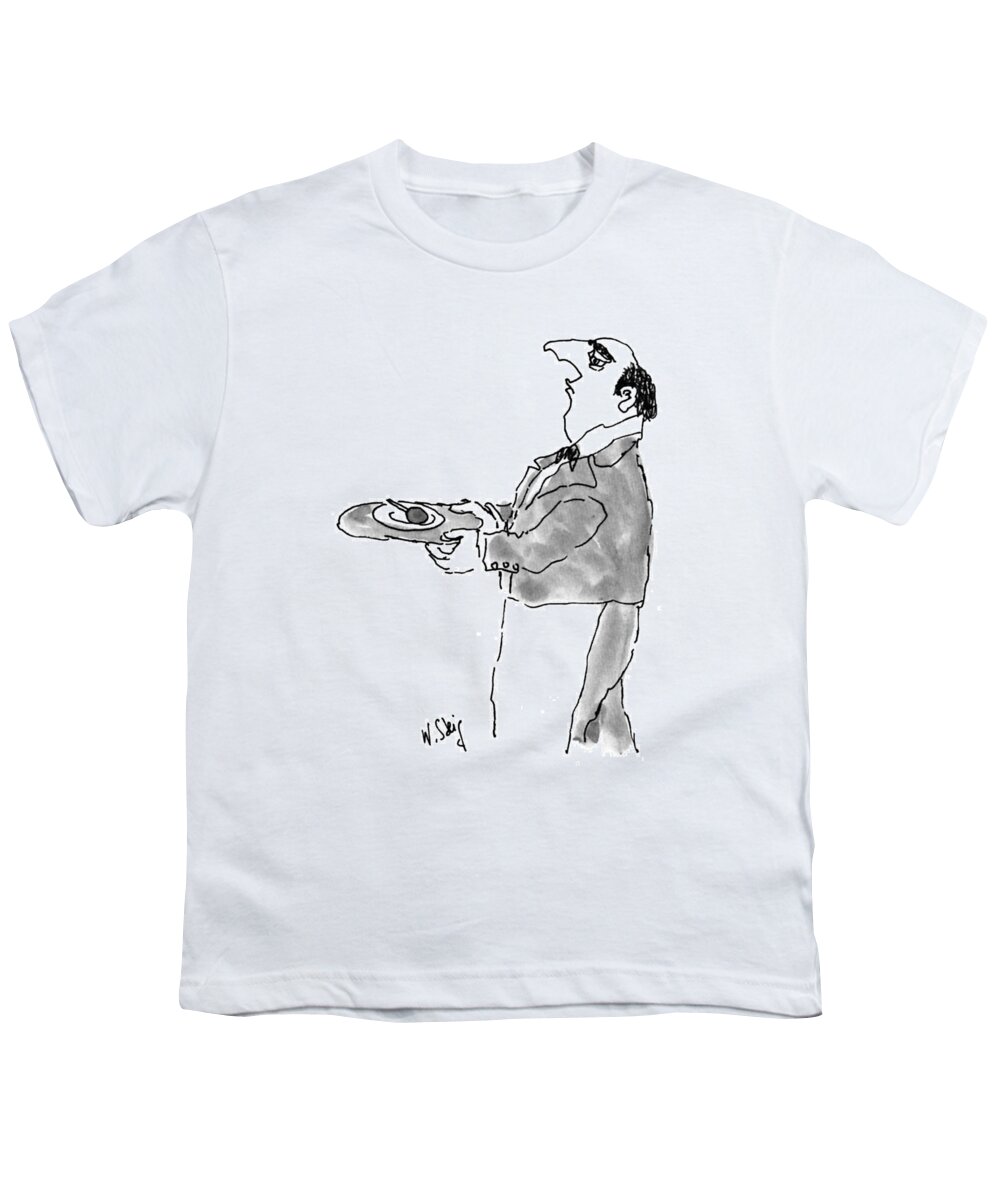 Waiter Youth T-Shirt featuring the drawing New Yorker March 2nd, 1992 by William Steig