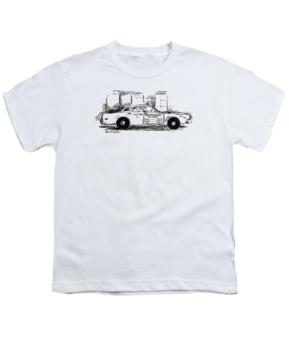 Taxis - General Youth T-Shirt featuring the drawing New Yorker May 17th, 1999 by Stuart Leeds