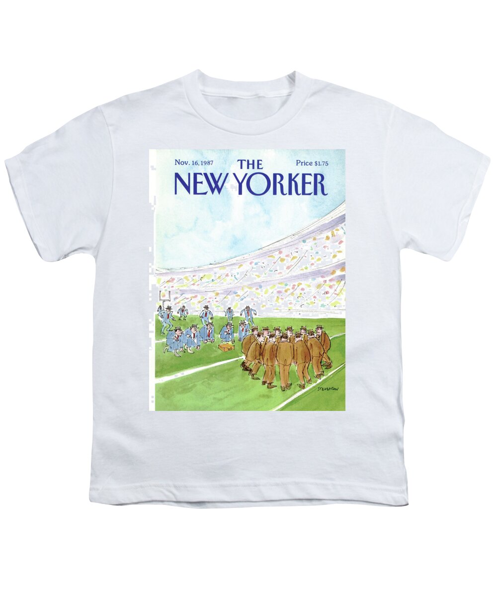 Business Youth T-Shirt featuring the painting New Yorker November 16th, 1987 by James Stevenson