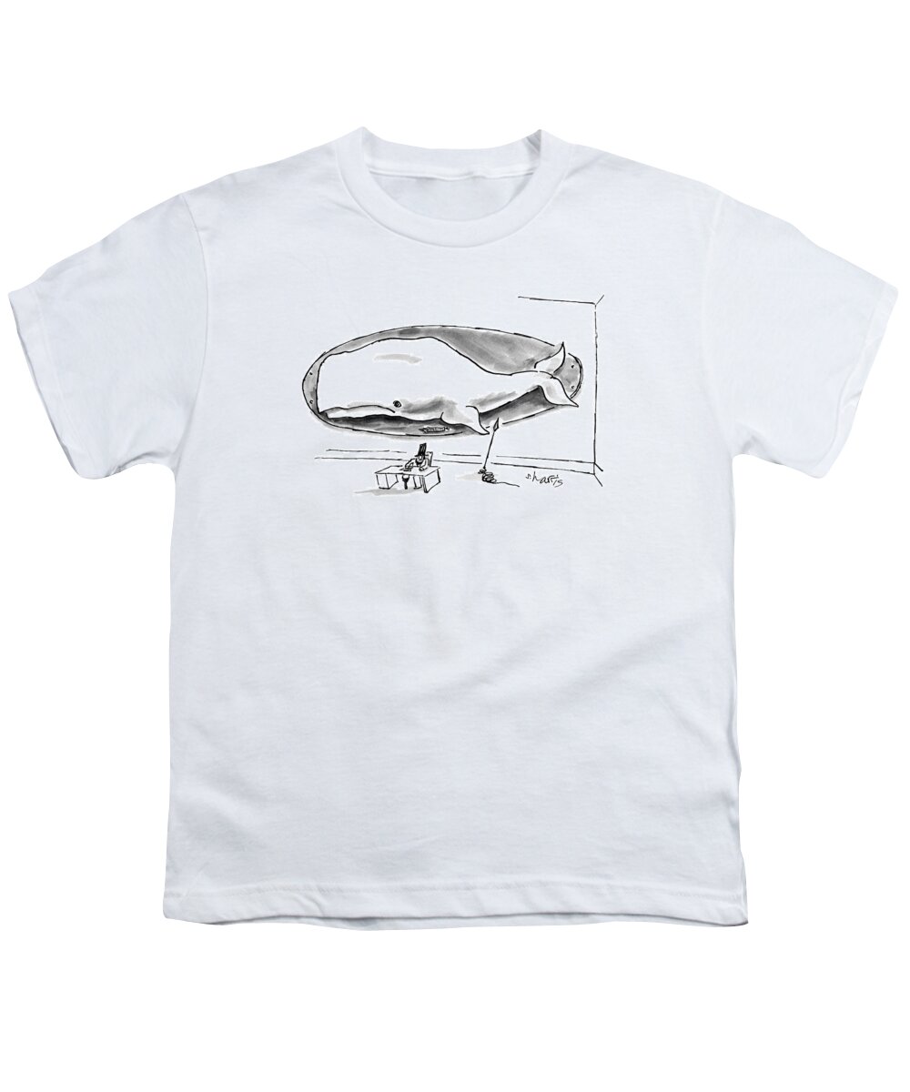Fishing Youth T-Shirt featuring the drawing New Yorker October 29th, 1990 by Sidney Harris