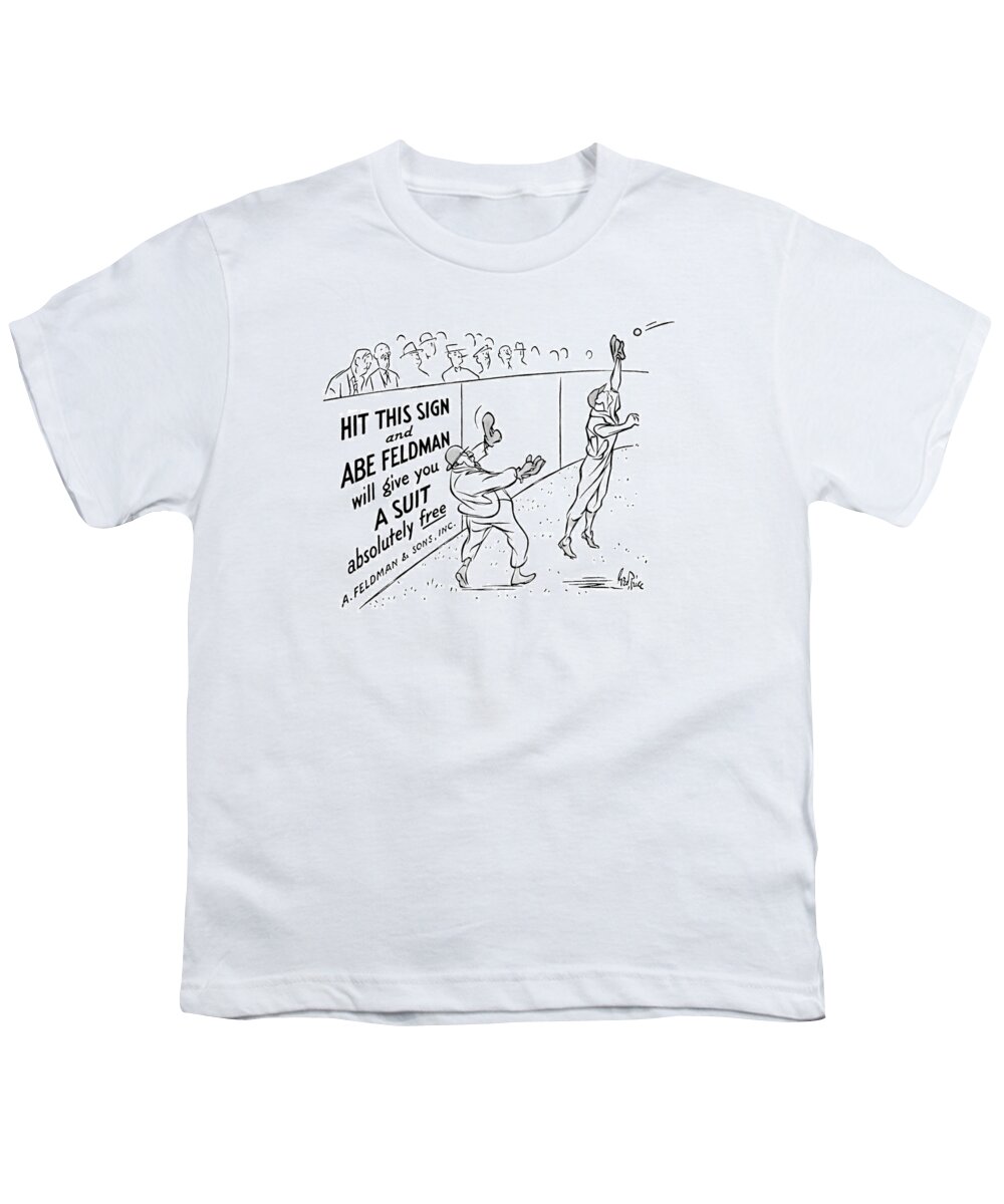 Captionless Youth T-Shirt featuring the drawing New Yorker October 8th, 1938 by George Price