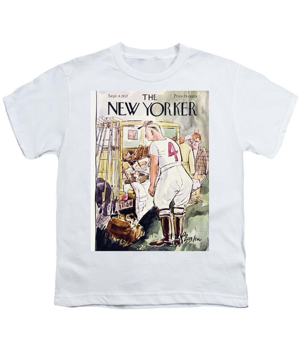 Sport Youth T-Shirt featuring the painting New Yorker September 4 1937 by Perry Barlow