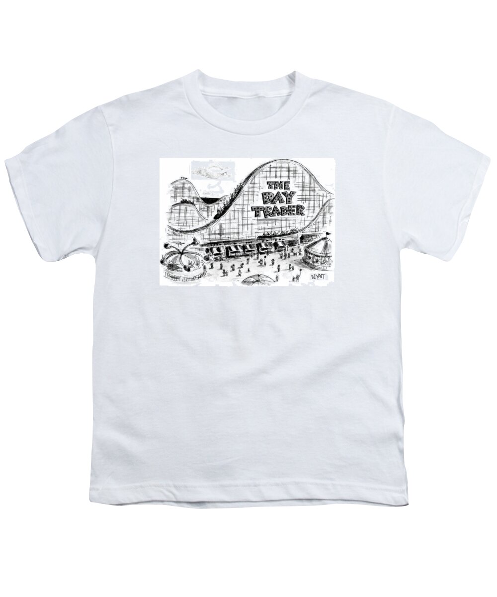 Roller Coasters Youth T-Shirt featuring the drawing New Yorker September 6th, 1999 by Christopher Weyant