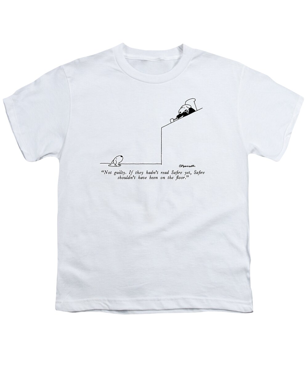 Animals Youth T-Shirt featuring the drawing Not Guilty. If They Hadn't Read Safire Yet by Charles Barsotti