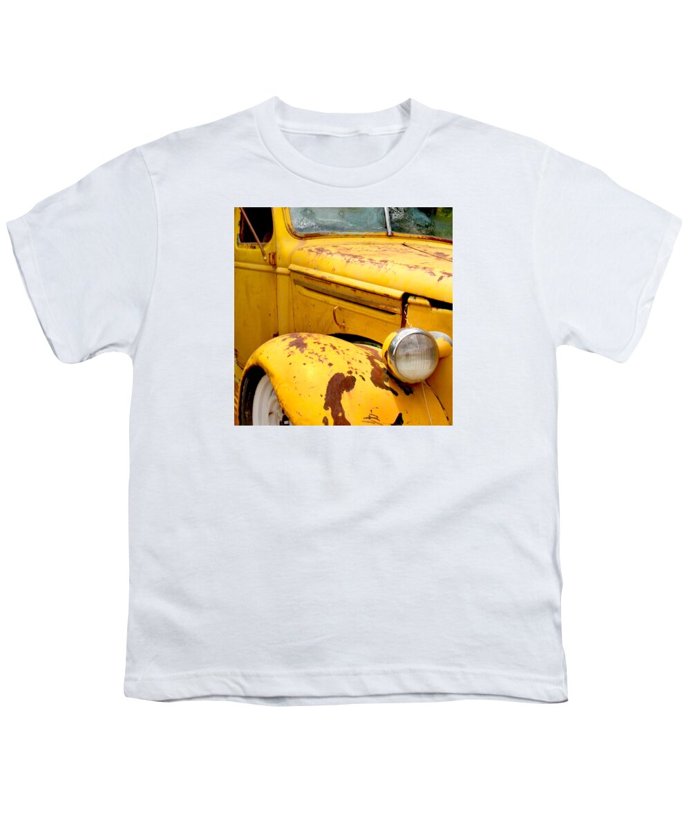 Truck Youth T-Shirt featuring the photograph Old Yellow Truck by Art Block Collections