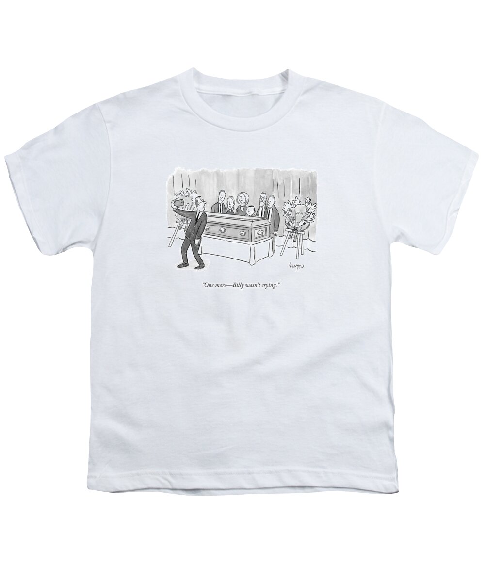 Crying Youth T-Shirt featuring the drawing One More - Billy Wasn't Crying by Robert Leighton