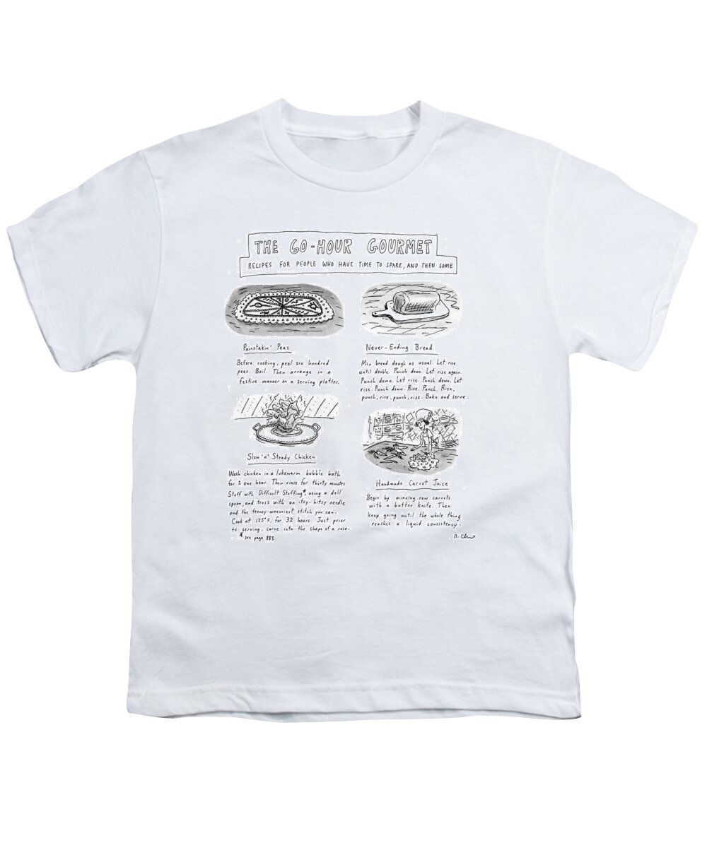 Dining Youth T-Shirt featuring the drawing Painstakin' Peas by Roz Chast