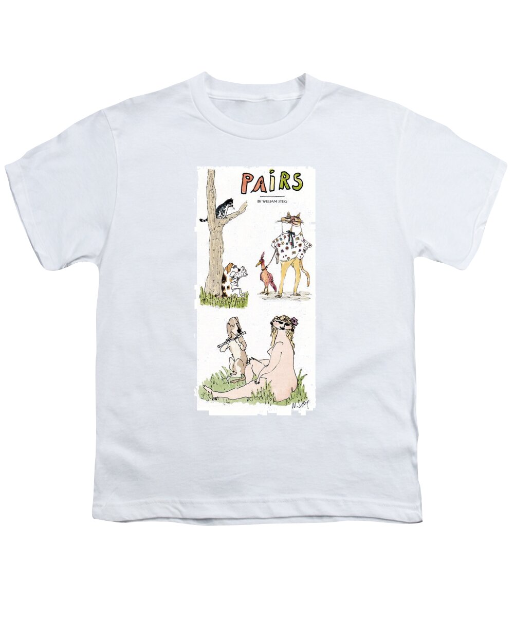 Dogs - General Youth T-Shirt featuring the drawing 'pairs' by William Steig