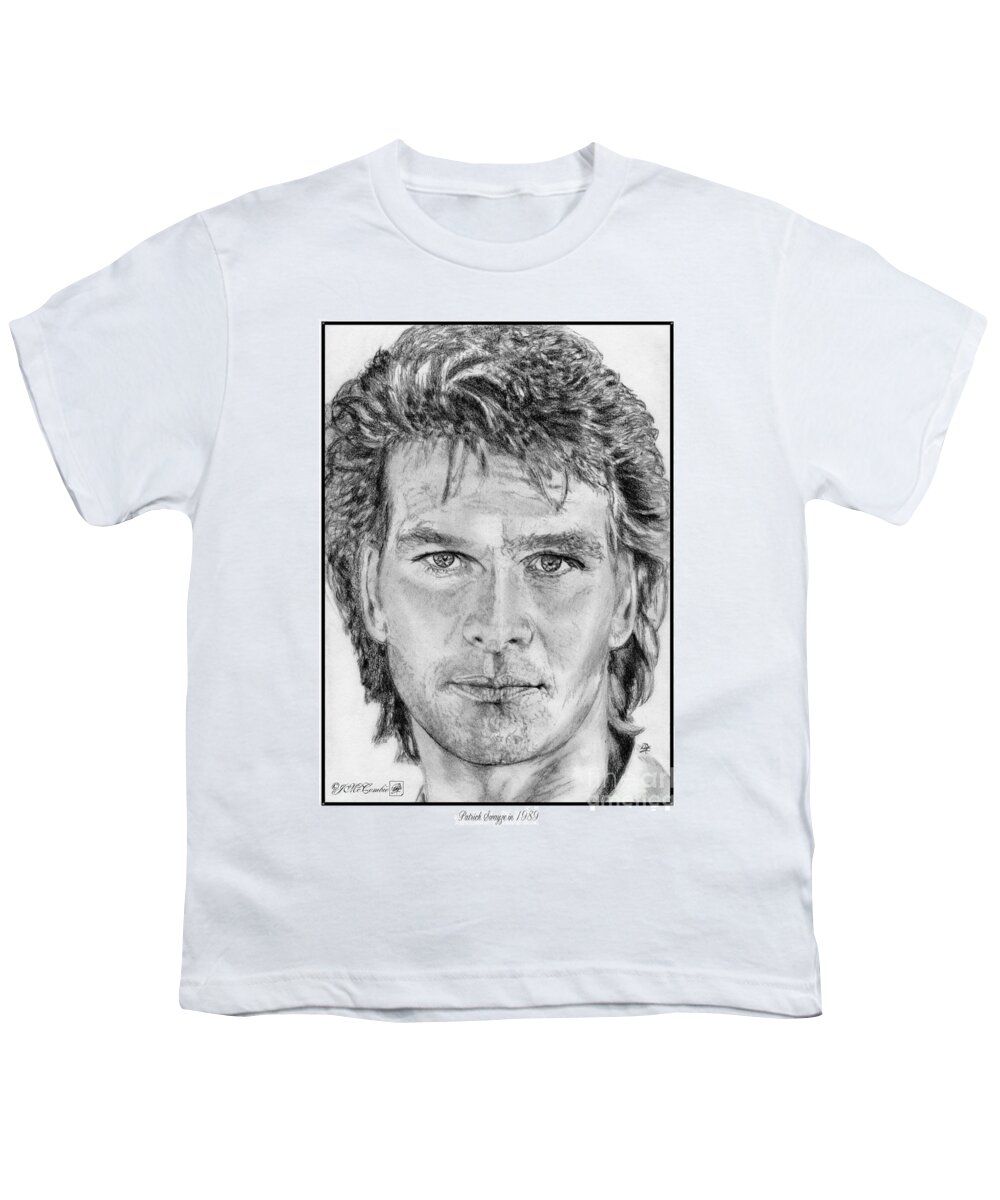 Mccombie Youth T-Shirt featuring the drawing Patrick Swayze in 1989 by J McCombie