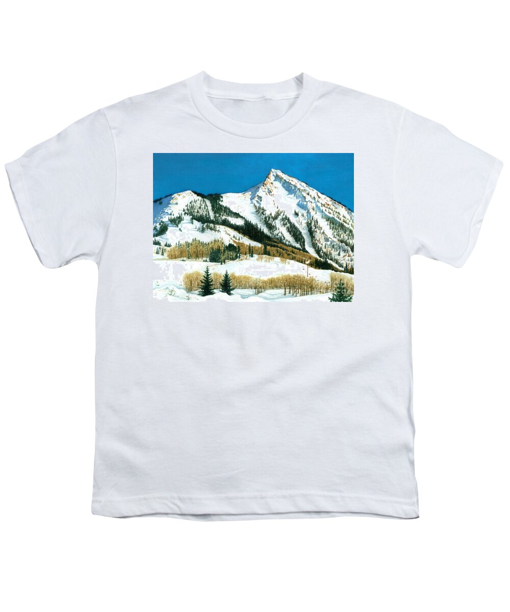 Water Color Paintings Youth T-Shirt featuring the painting Peak Adventure by Barbara Jewell