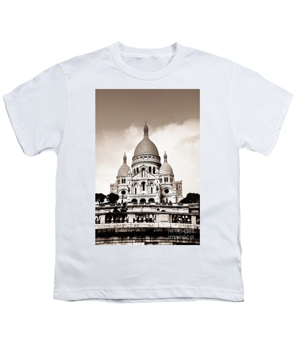 Paris Youth T-Shirt featuring the photograph Sacre Coeur Basilica in Paris by Elena Elisseeva
