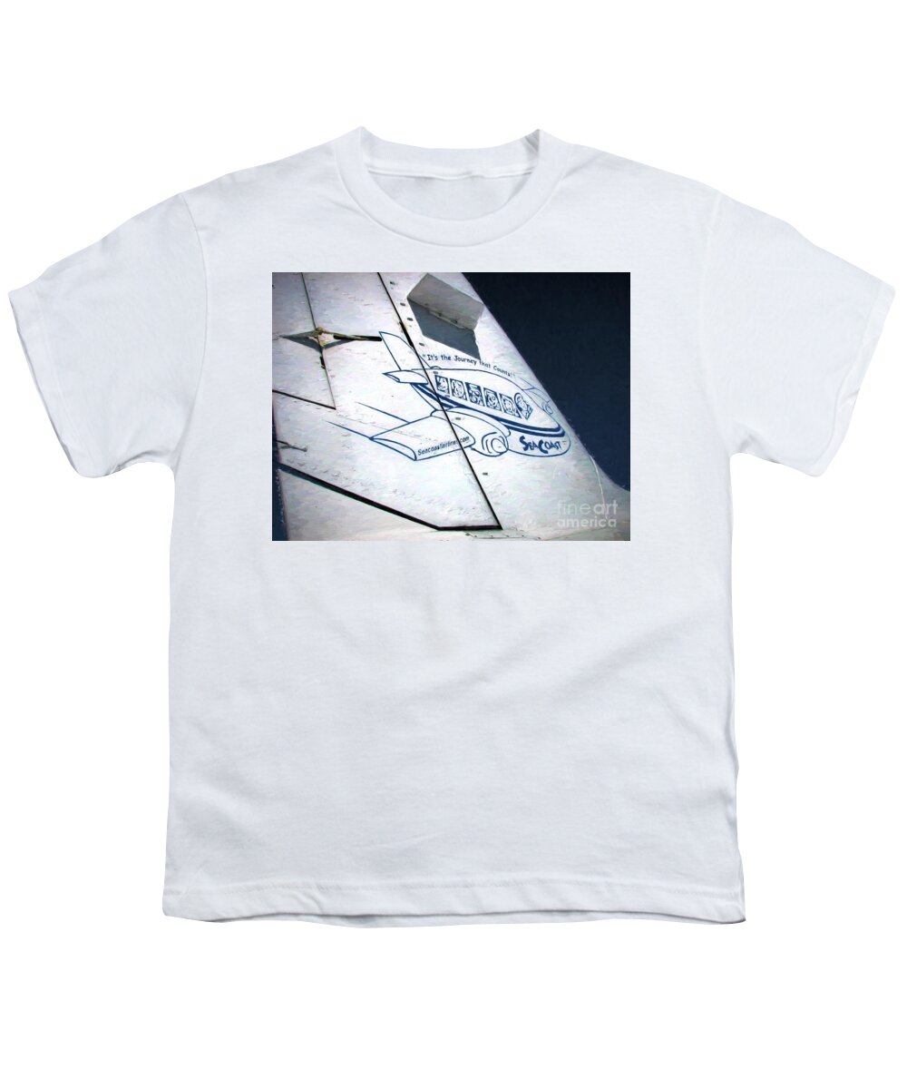 Airplane Youth T-Shirt featuring the photograph Seacoast Airlines by Peggy Hughes