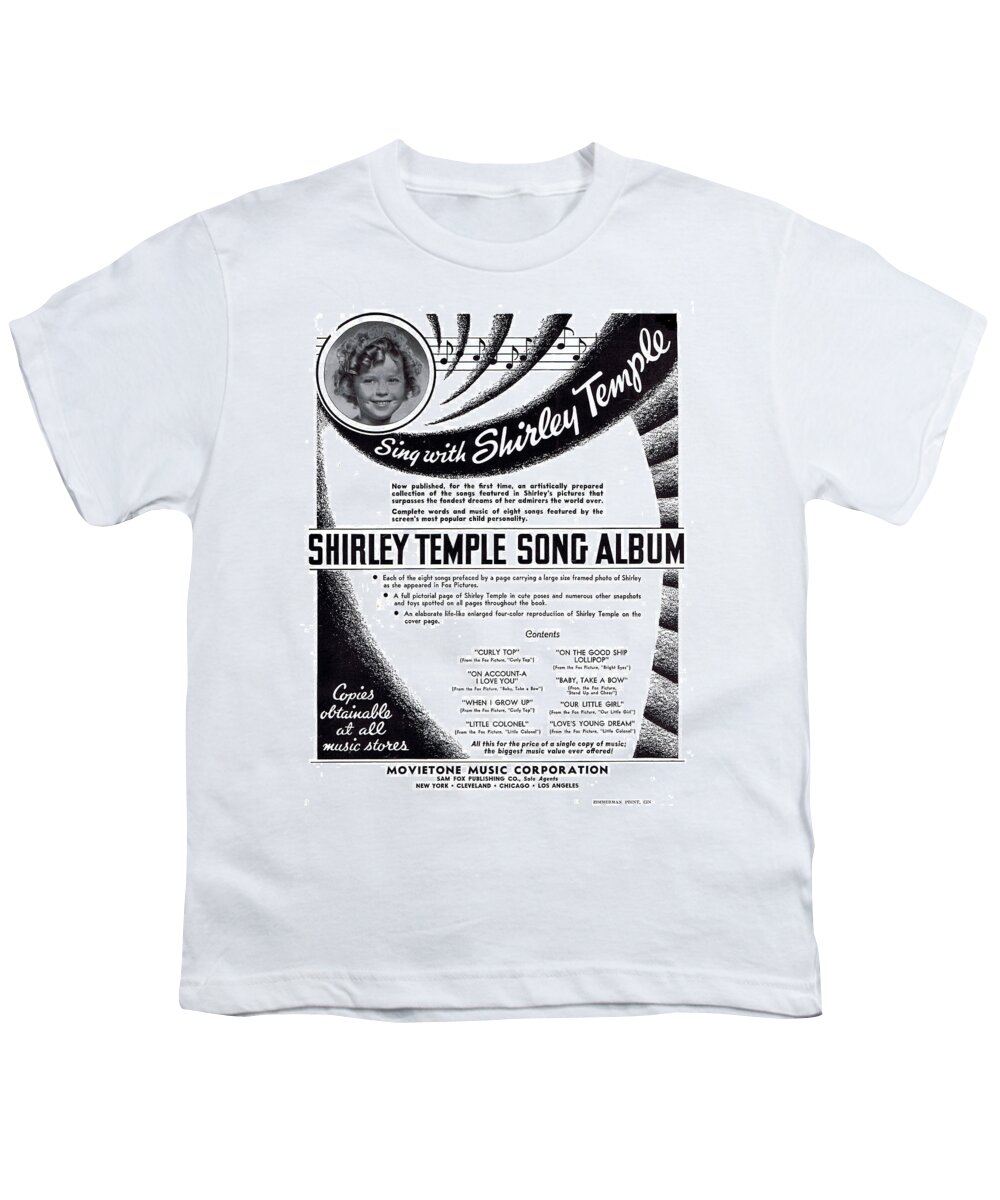 Nostalgia Youth T-Shirt featuring the photograph Shirley Temple Song Album by Mel Thompson
