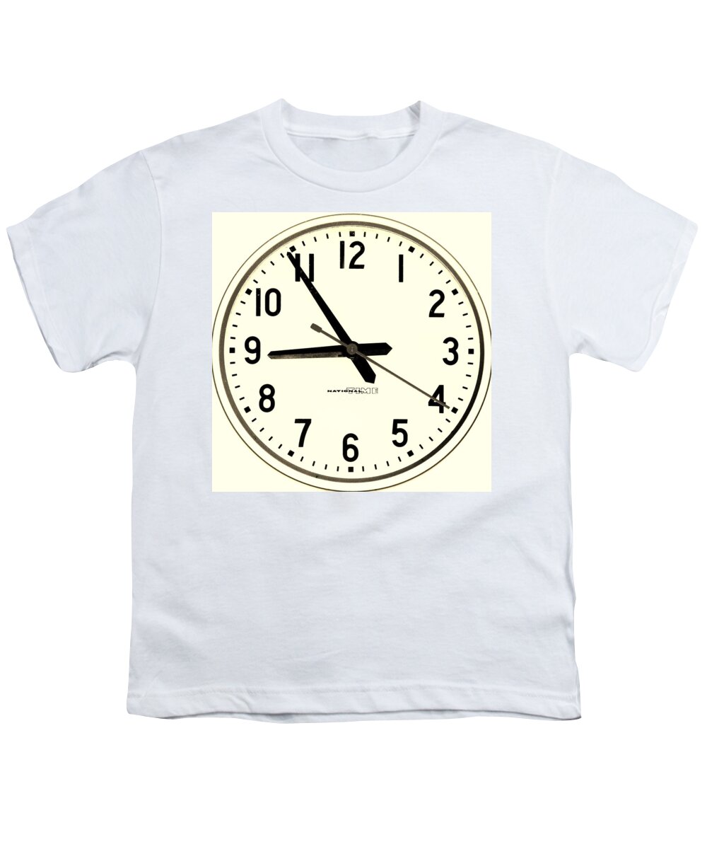 School Youth T-Shirt featuring the photograph Skool Klock White by Rob Hans