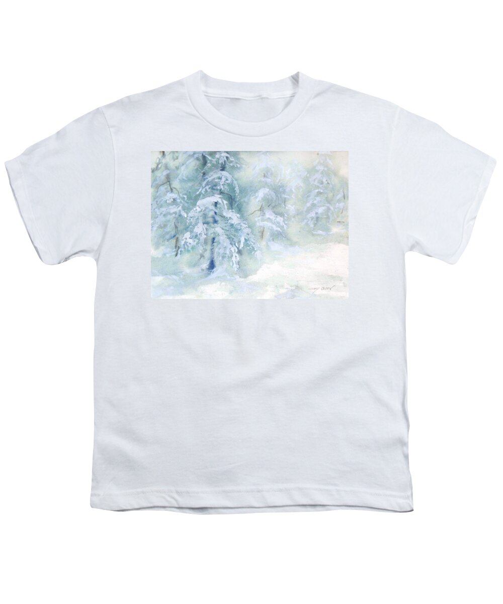 Snow Youth T-Shirt featuring the painting Snowstorm by Joy Nichols