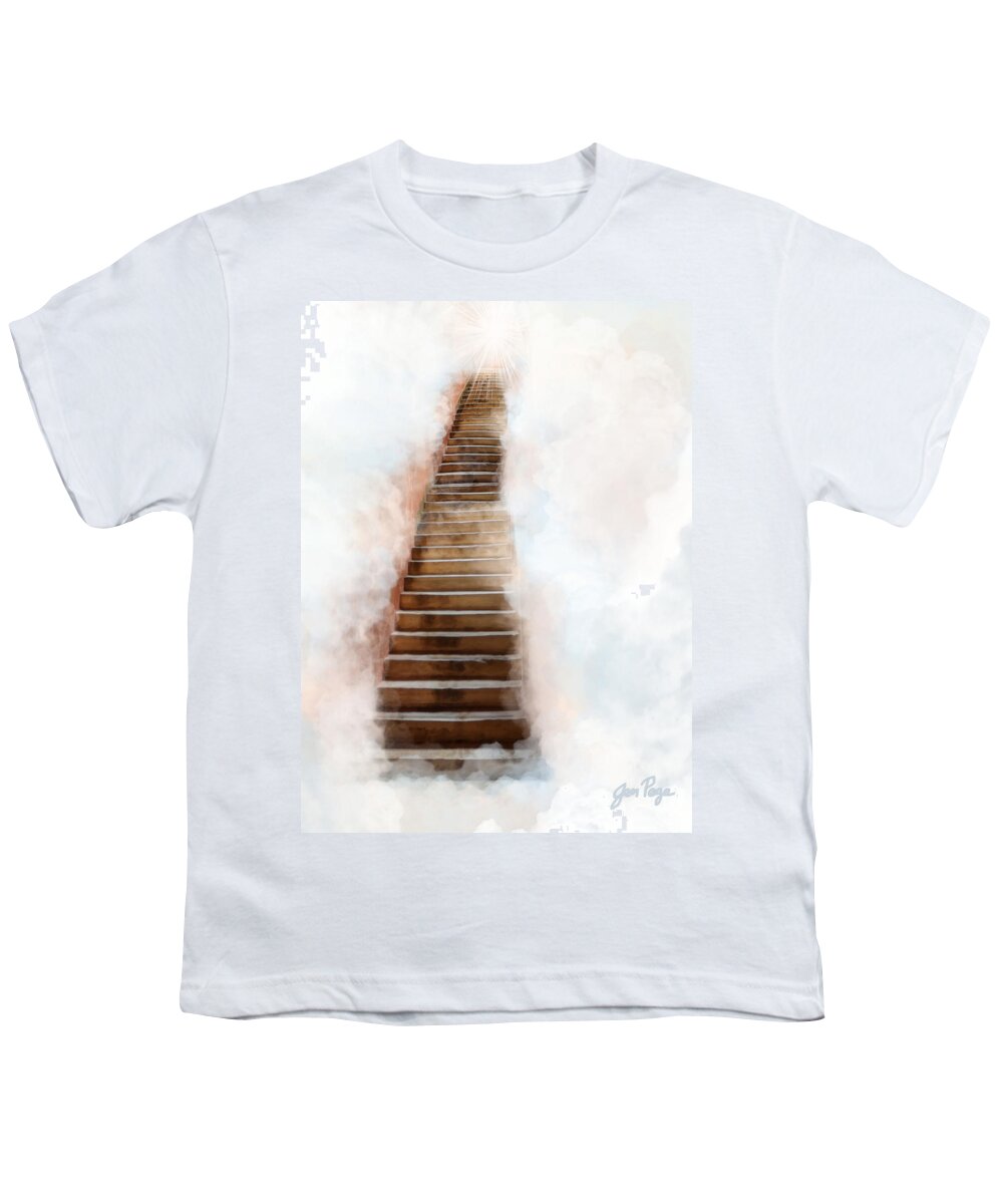 Stair Way To Heaven Youth T-Shirt featuring the digital art Stair Way to Heaven by Jennifer Page