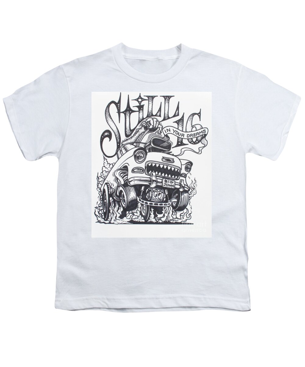 Rat Fink Art Youth T-Shirt featuring the drawing Still 16 in your mind by Alan Johnson
