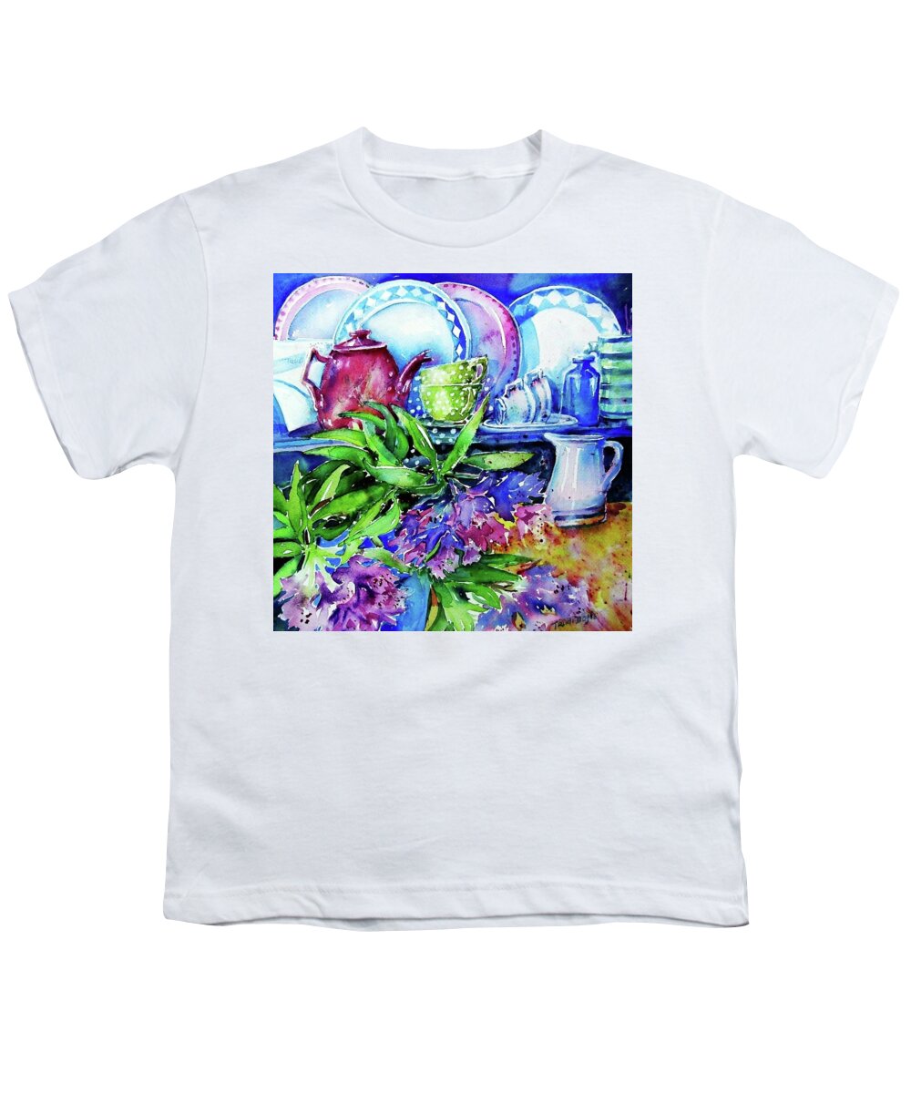 Rhodedondron Youth T-Shirt featuring the painting Still Life with Rhododendron by Trudi Doyle