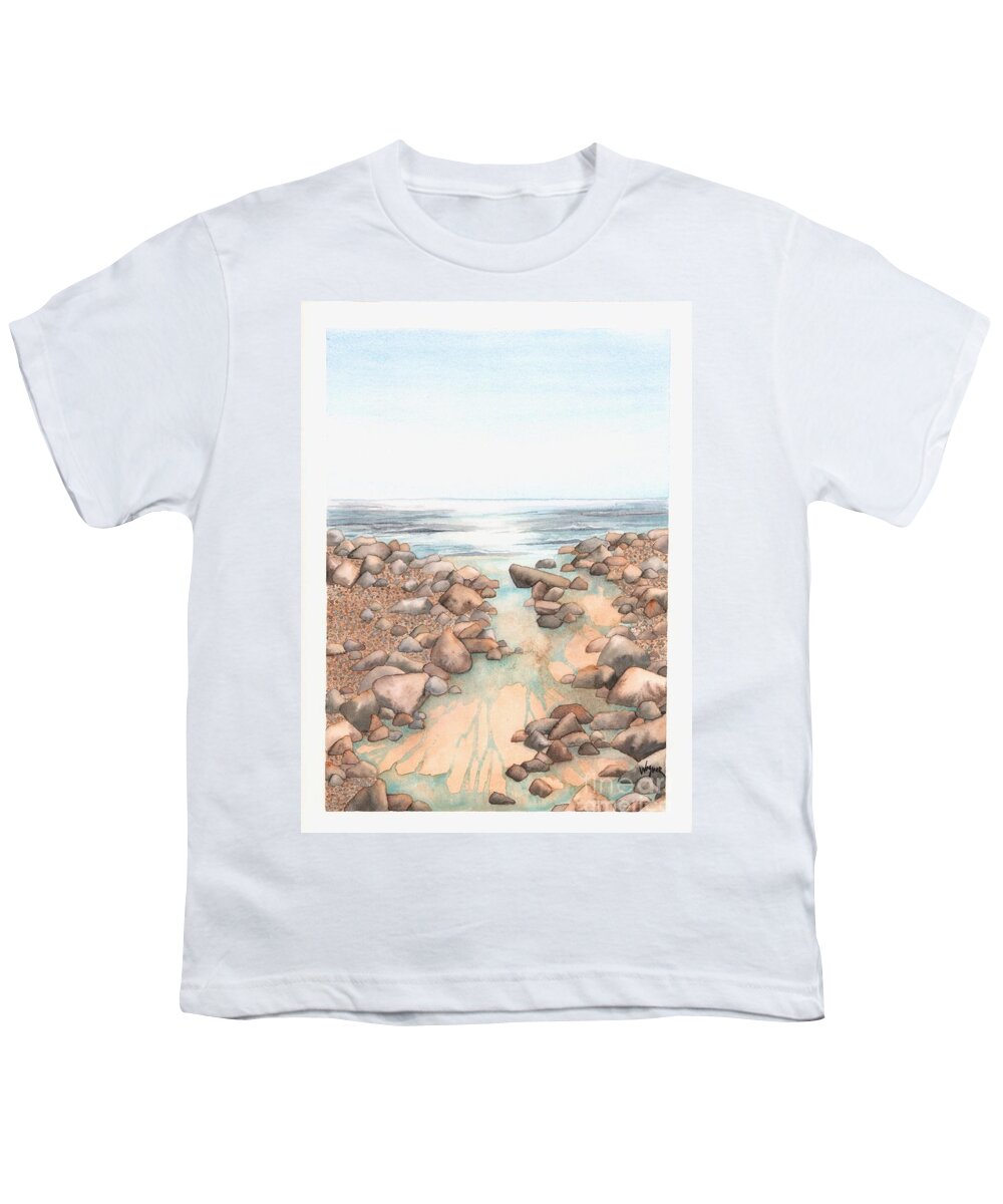 Landscape Youth T-Shirt featuring the painting Streaming Tide by Hilda Wagner