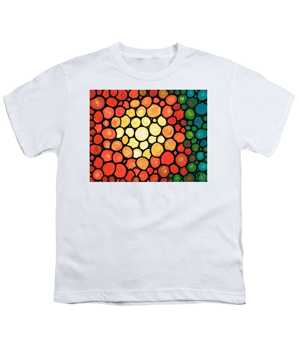 Sun Youth T-Shirt featuring the painting Sunburst by Sharon Cummings