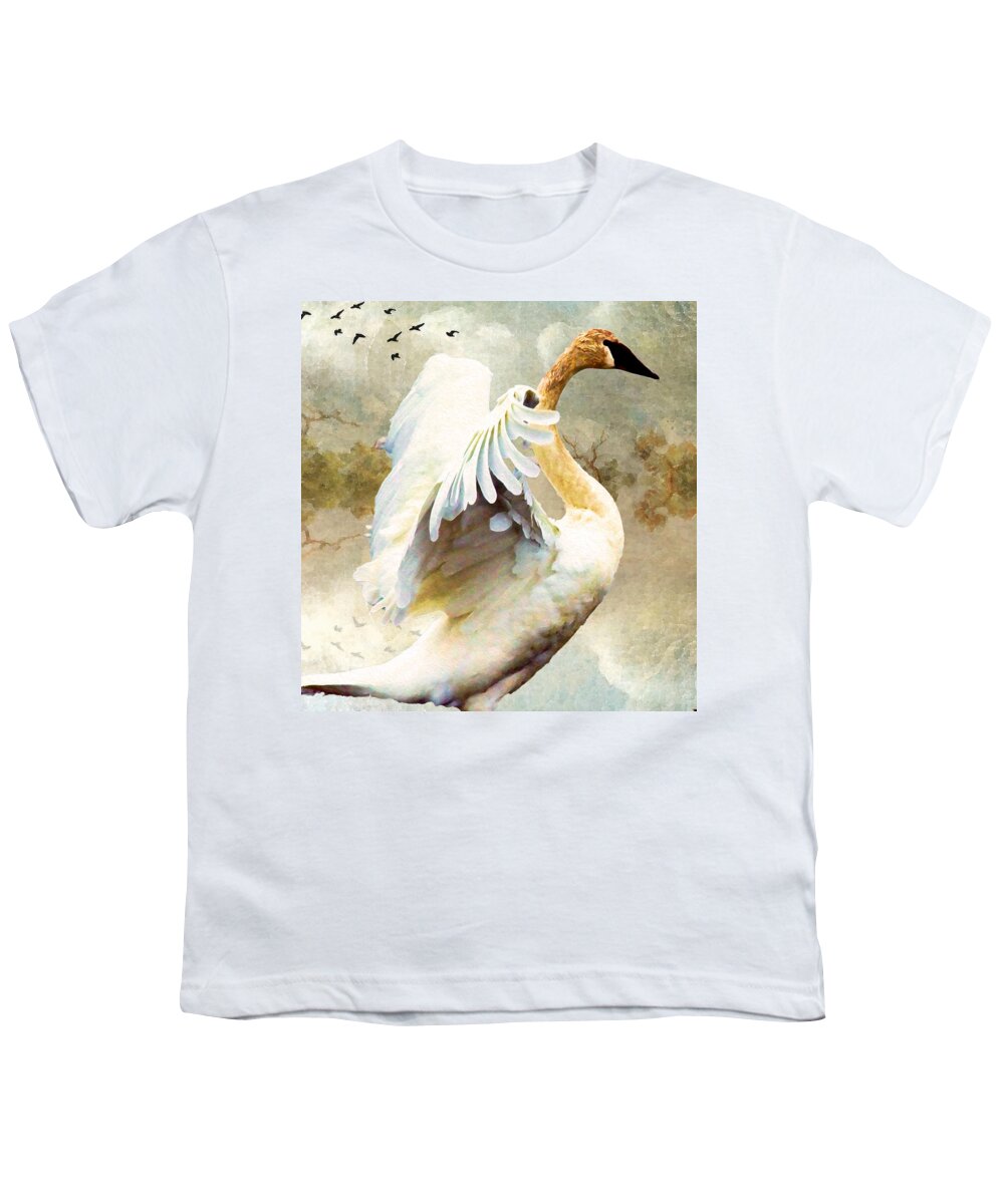 Bird Youth T-Shirt featuring the photograph Swan Sense by Kathy Bassett