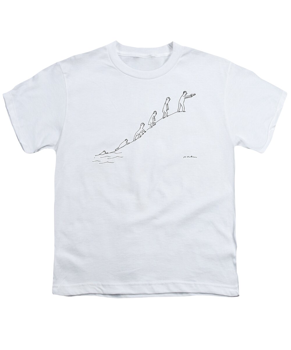 Captionless Guns Youth T-Shirt featuring the drawing The Ascent Of Man by Michael Maslin