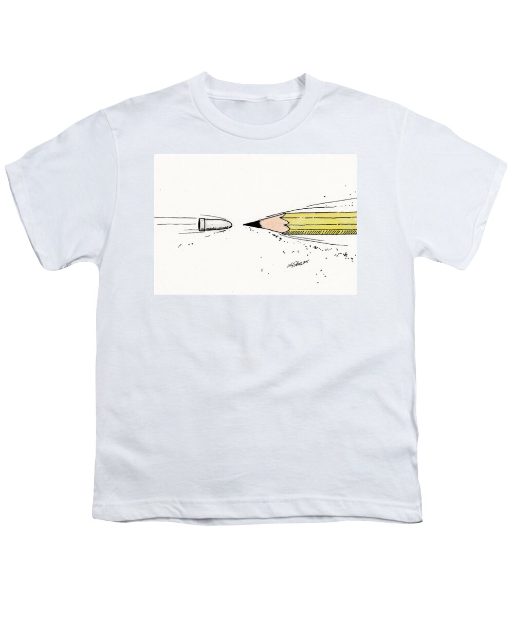 Christopher Shellhammer Youth T-Shirt featuring the mixed media The Draw by Christopher Shellhammer