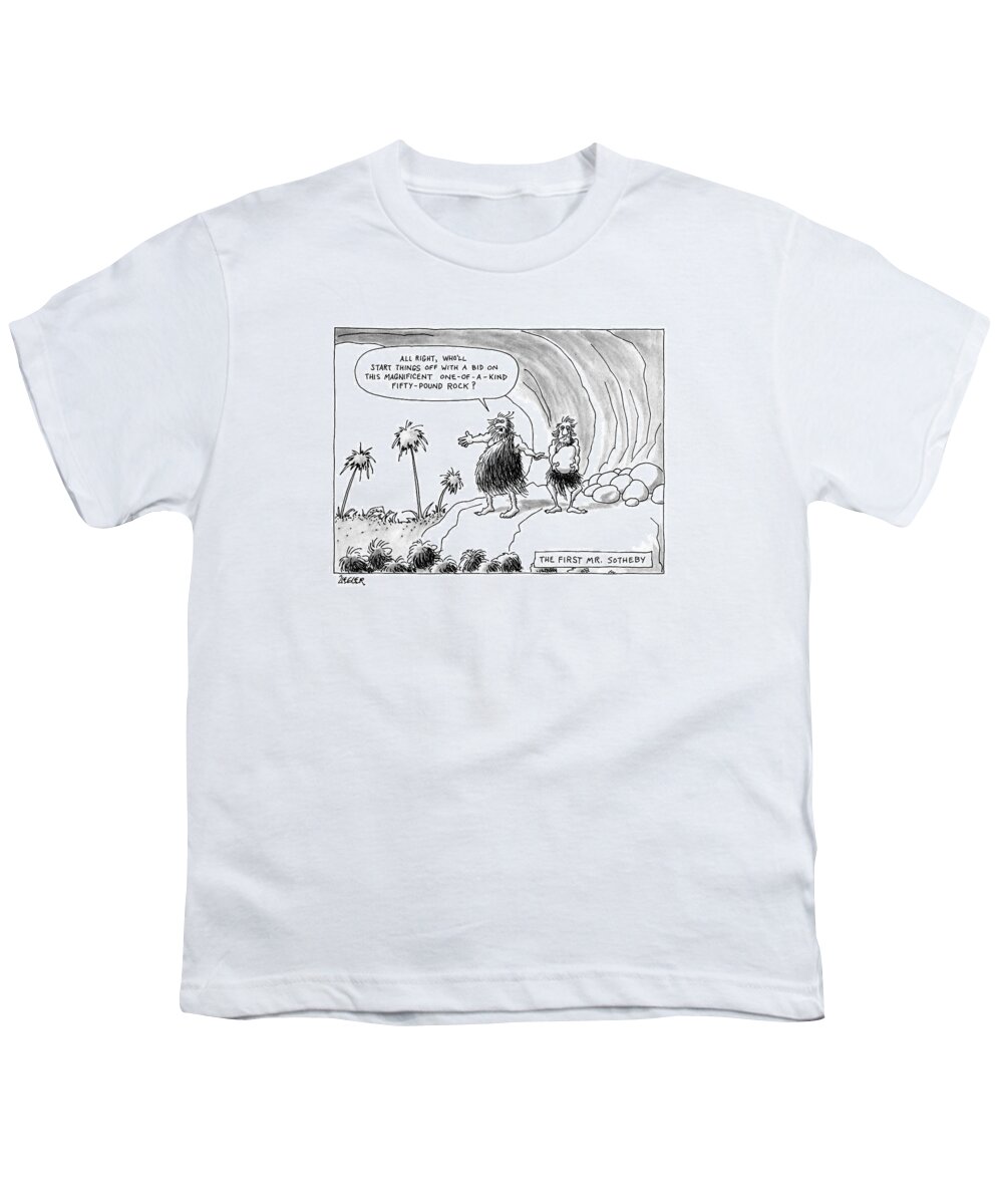 
The First Mr. Sotheby
'all Right Youth T-Shirt featuring the drawing The First Mr. Sotheby
'all Right by Jack Ziegler