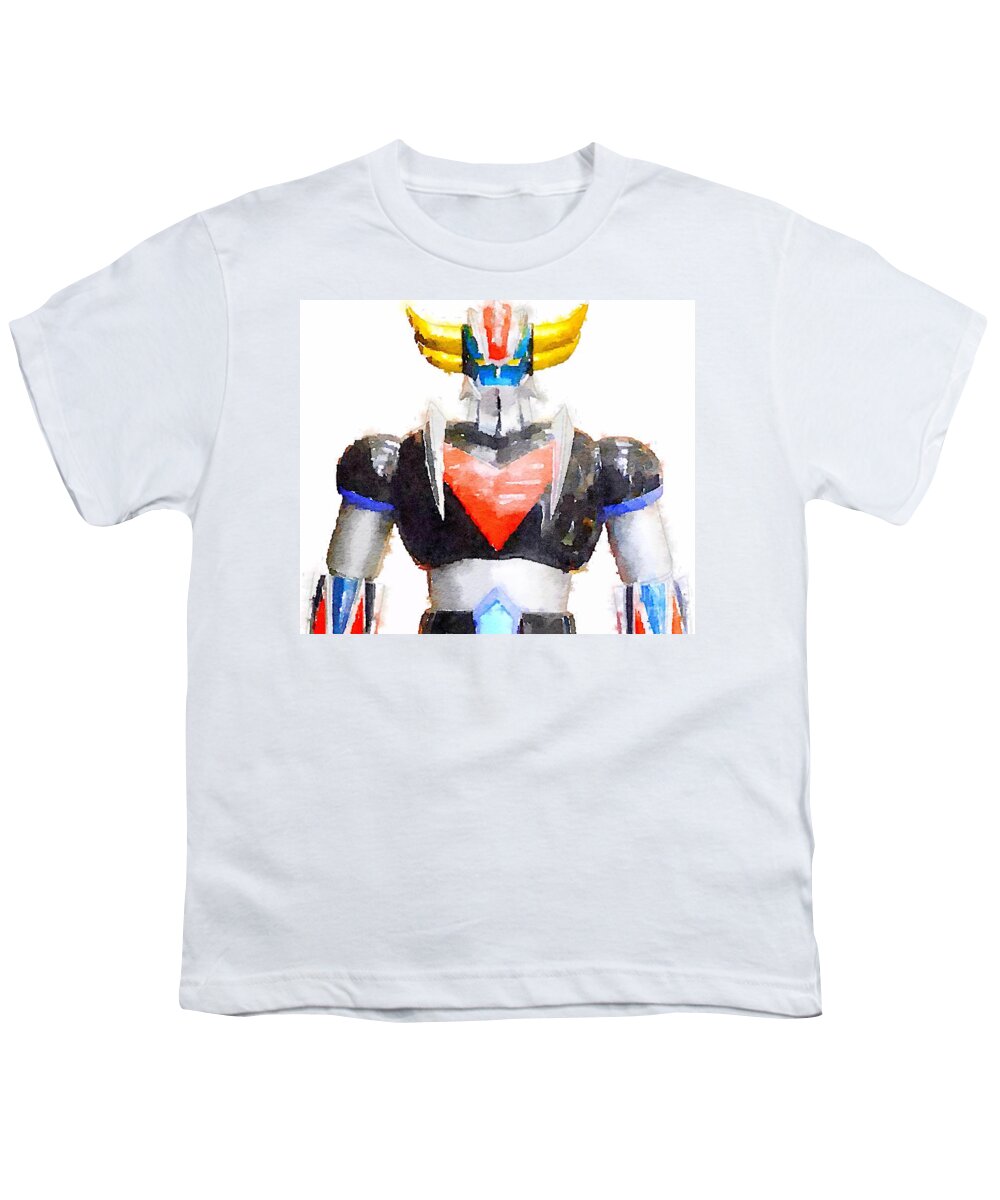 Goldorak Youth T-Shirt featuring the painting The Goldorak by HELGE Art Gallery