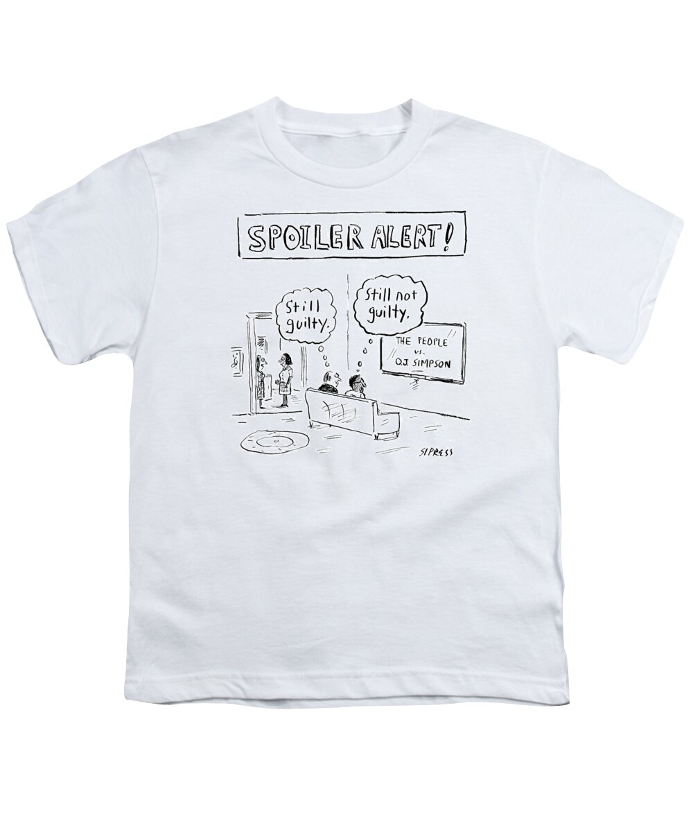 Spoiler Alert! Youth T-Shirt featuring the drawing The People Vs. O.j. Simpson by David Sipress