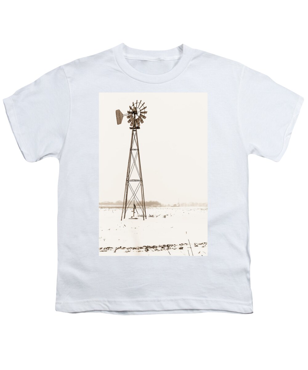 Indiana Youth T-Shirt featuring the photograph The Windmill by Ron Pate