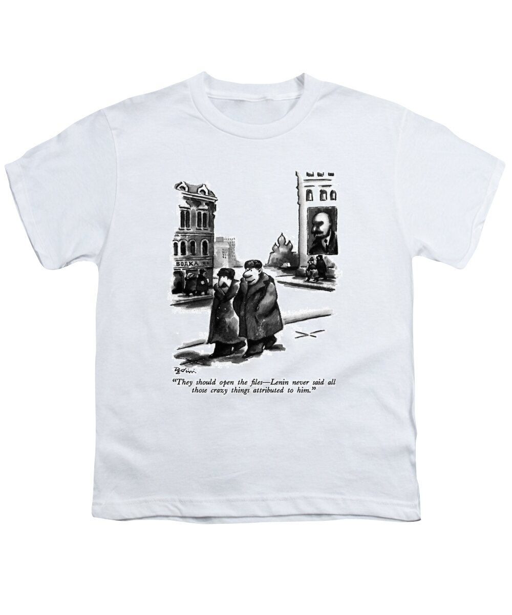 Regional Youth T-Shirt featuring the drawing They Should Open The Files - Lenin Never Said All by Eldon Dedini