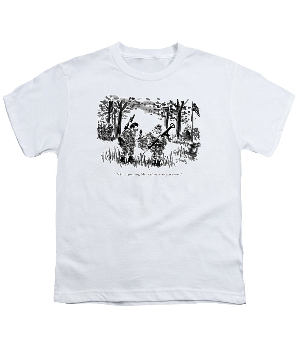 Hunters Youth T-Shirt featuring the drawing This Is Your Day by Donald Reilly